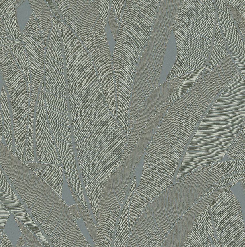 Luxusní vliesová tapeta na zeď, tyrkysovo-zlatá, listy, Z16701, Murella 100,  Zambaiti Parati