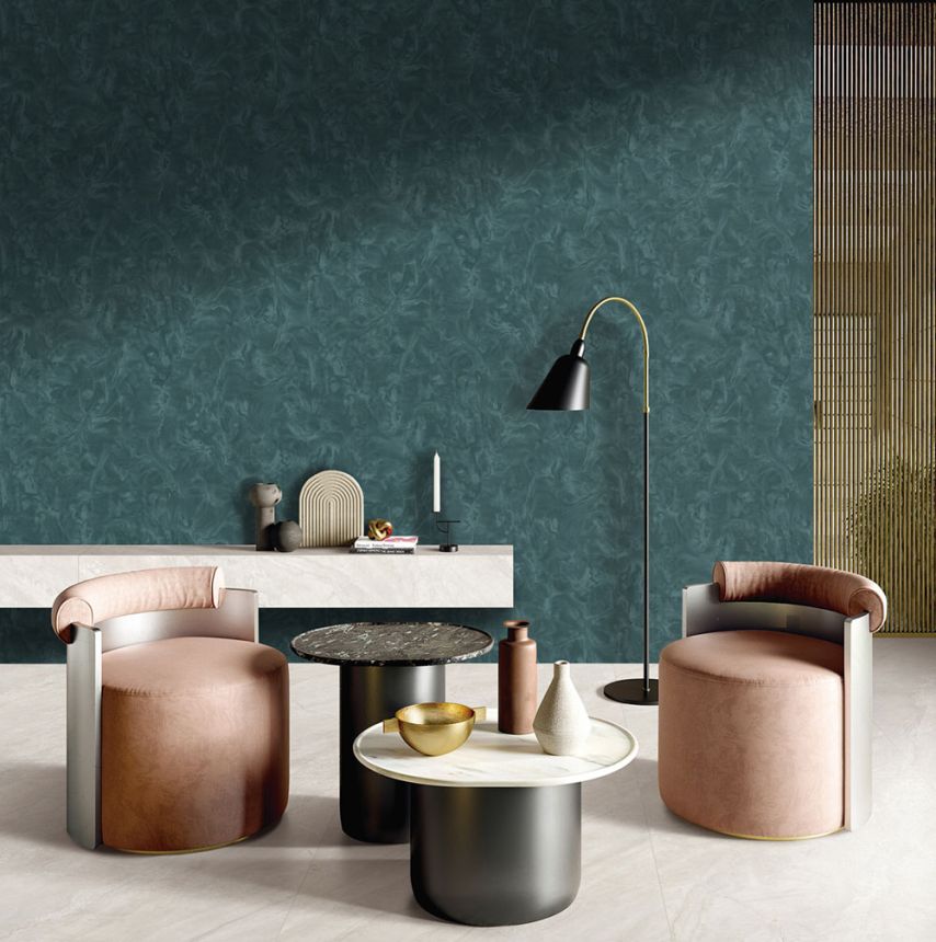 Luxusní vliesová tapeta na zeď, tyrkysovo-zlatá, textura, Z16702, Murella 100, Zambaiti Parati