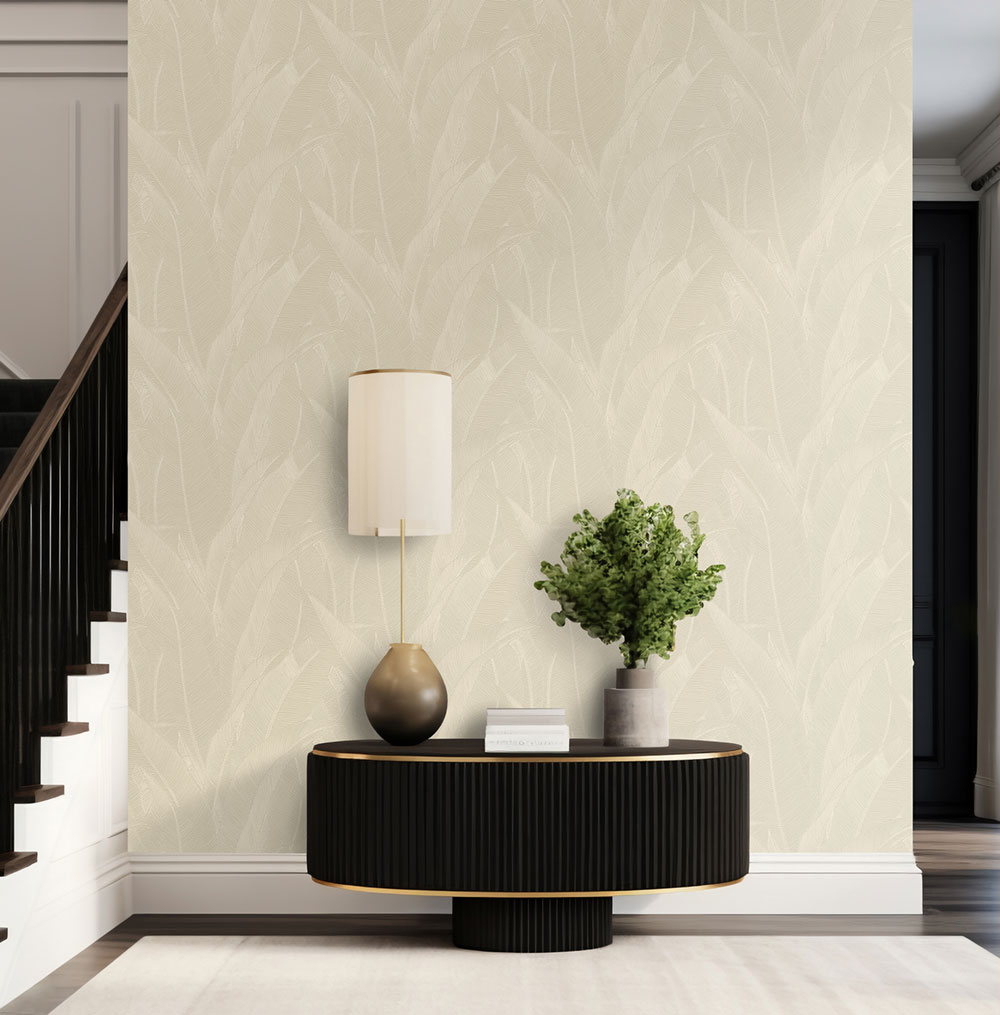 Luxusní vliesová tapeta na zeď, béžovo-šedá, listy, Z16706, Murella 100,  Zambaiti Parati