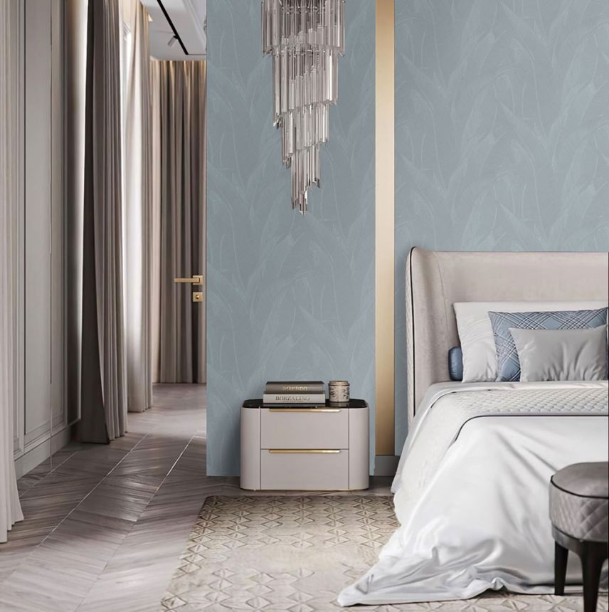 Luxusní vliesová tapeta na zeď, šedo-stříbrná, listy, Z16710, Murella 100,  Zambaiti Parati