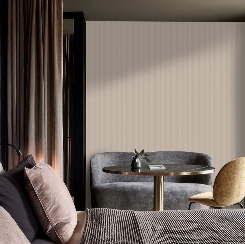 Luxusní vliesová tapeta na zeď, hnědá, efekt proužků, Z16714, Murella 100, Zambaiti Parati