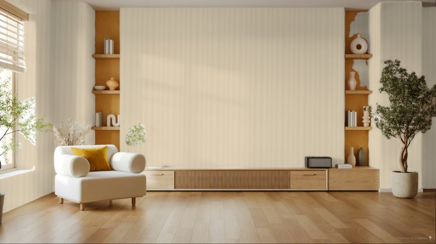 Luxusní vliesová tapeta na zeď, béžová, efekt proužků, Z16715, Murella 100, Zambaiti Parati