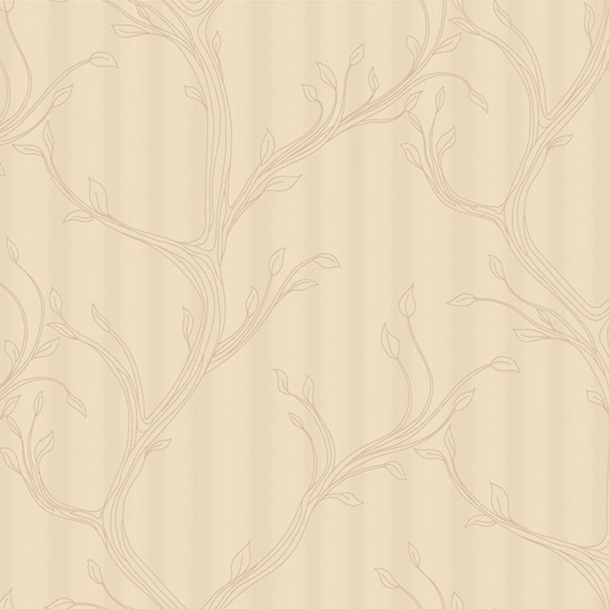 Luxusní vliesová tapeta na zeď, béžová, větvičky s listy, Z16716, Murella 100, Zambaiti Parati