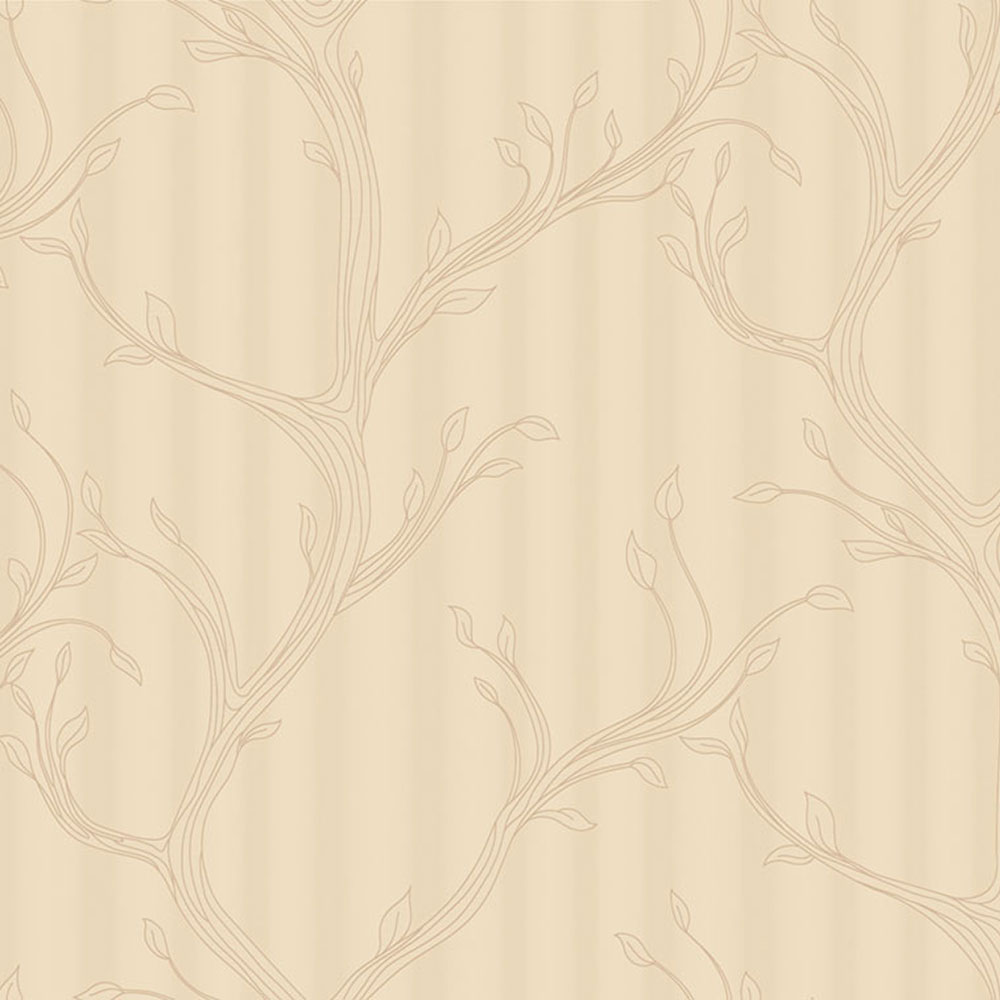 Luxusní vliesová tapeta na zeď, béžová, větvičky s listy, Z16716, Murella 100, Zambaiti Parati