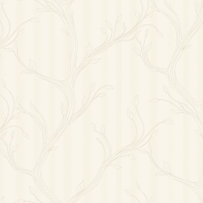 Luxusní vliesová tapeta na zeď, krémová, větvičky s listy, Z16717, Murella 100, Zambaiti Parati