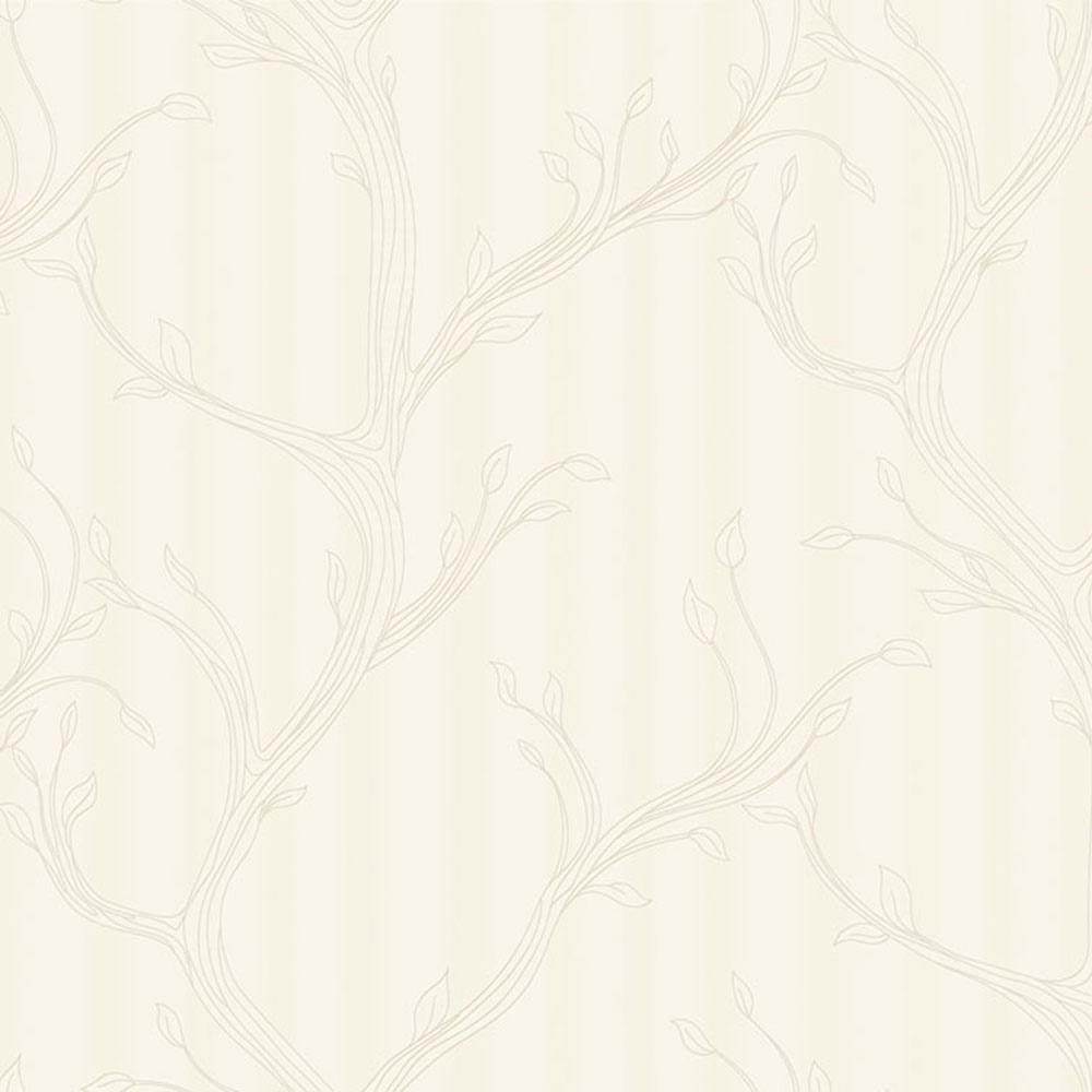 Luxusní vliesová tapeta na zeď, krémová, větvičky s listy, Z16717, Murella 100, Zambaiti Parati