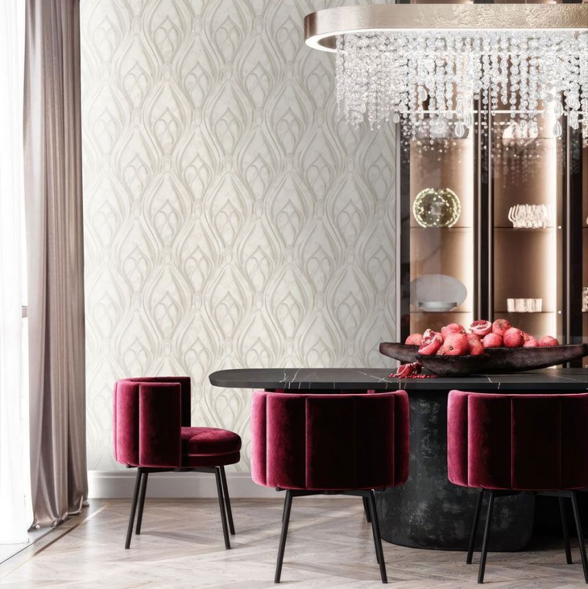 Luxusní vliesová tapeta na zeď, šedo-béžová, ornamenty, Z16729, Murella 100, Zambaiti Parati