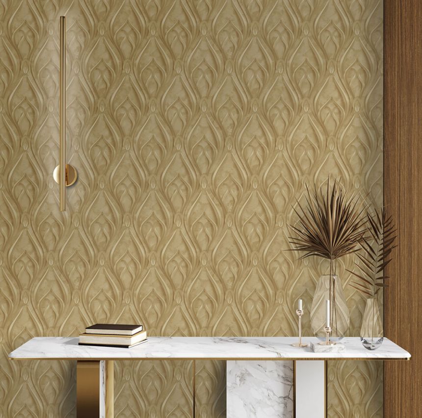 Luxusní vliesová tapeta na zeď, zlatá, ornamenty, Z16733, Murella 100, Zambaiti Parati