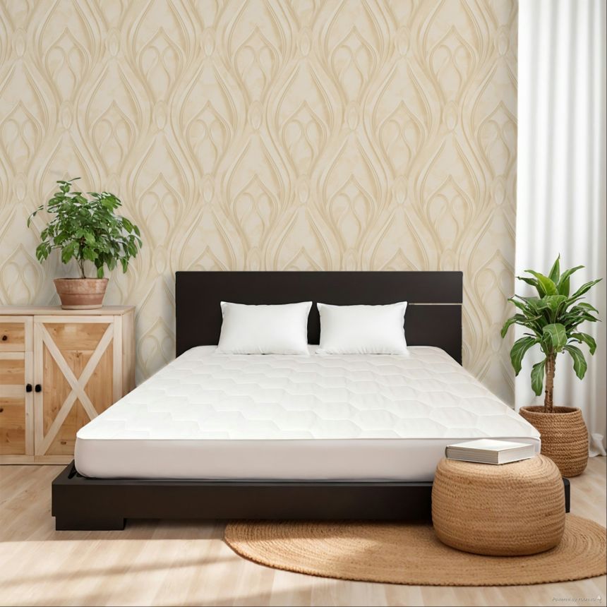 Luxusní vliesová tapeta na zeď, béžová, ornamenty, Z16737, Murella 100, Zambaiti Parati