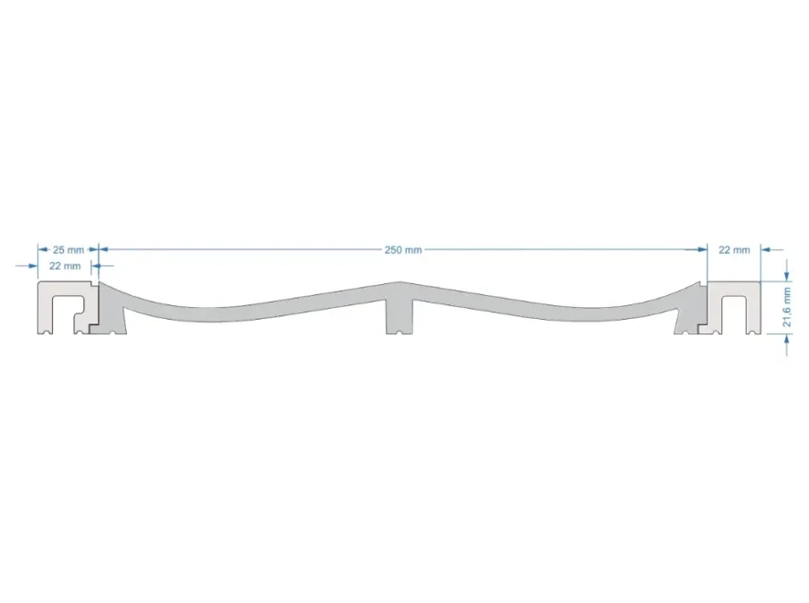 Pravé zakončení lamely, WP004R, Eterno, 270x2,2x2,2cm, Mardom Decor