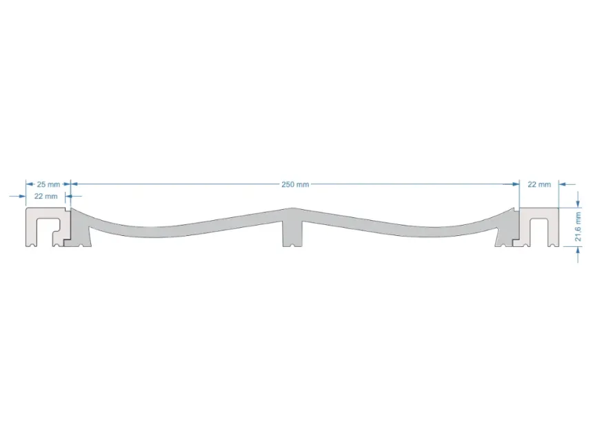 Levé zakončení lamely, WP004LTP, Eterno, 200x2,2x2,5cm, Mardom Decor