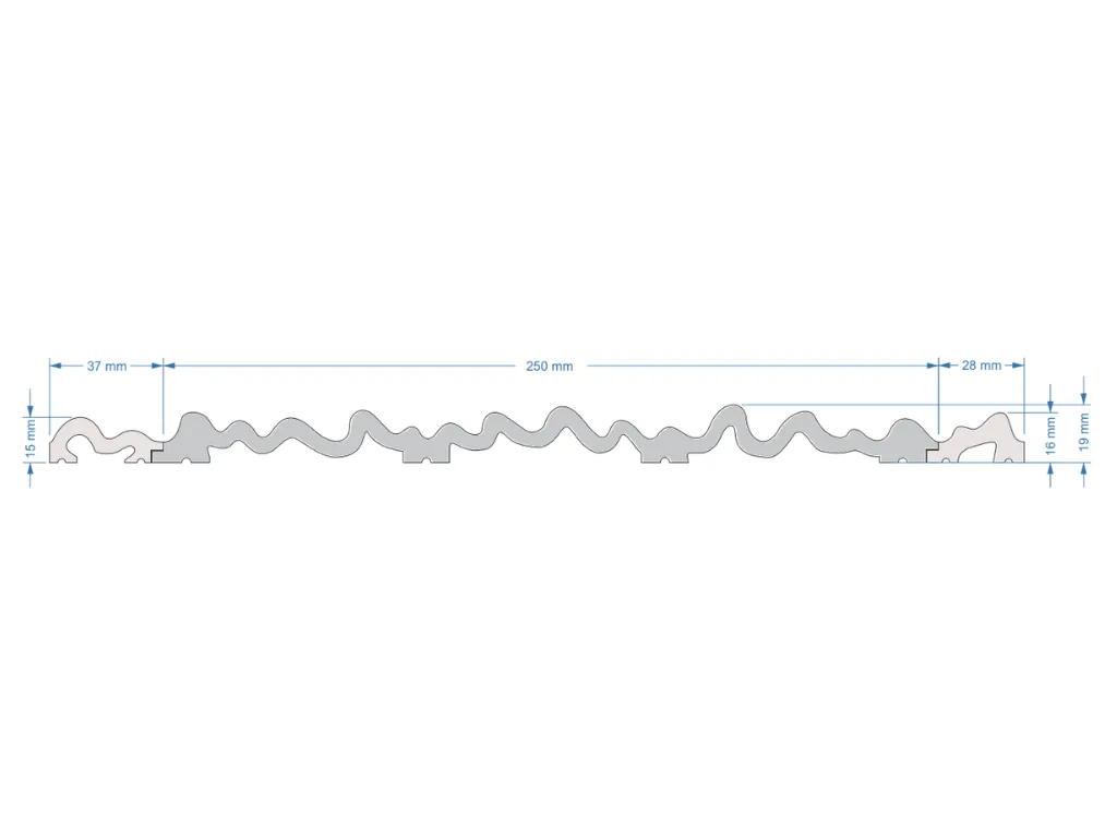 Levé zakončení lamely, WP005LP, Aria, 270x1,5x3,7cm, Mardom Decor