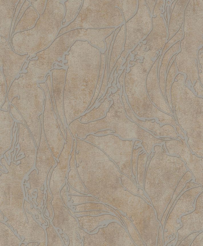 Vliesová tapeta na zeď, hnědo-zlatá, abstraktní vzor, 34255, City Glow, Marburg