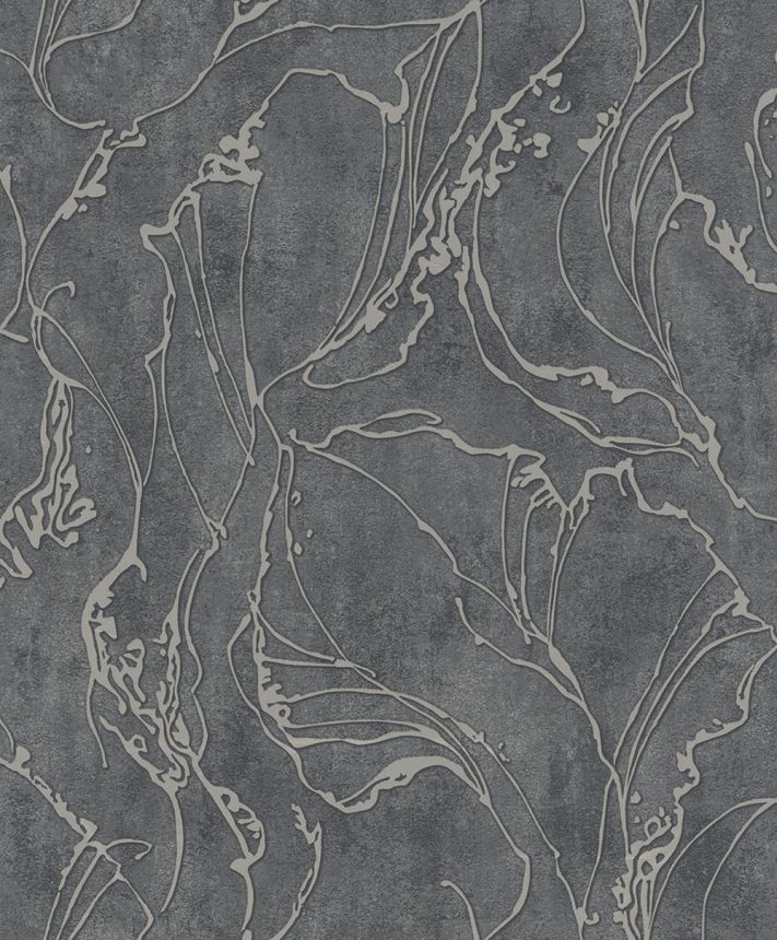 Vliesová tapeta na zeď, černo-stříbrná, abstraktní vzor, 34257, City Glow, Marburg