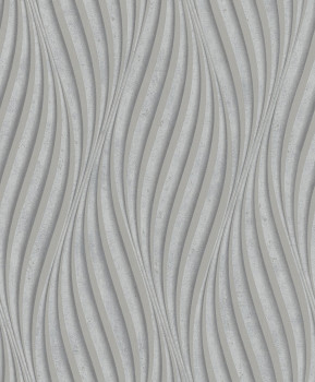 Vliesová tapeta na zeď, šedo-stříbrná, vlnky 34261, City Glow, Marburg