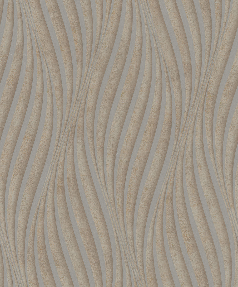 Vliesová tapeta na zeď, hnědo-zlatá, vlnky 34262, City Glow, Marburg