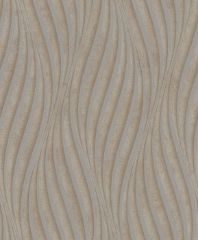 Vliesová tapeta na zeď, hnědo-zlatá, vlnky 34262, City Glow, Marburg