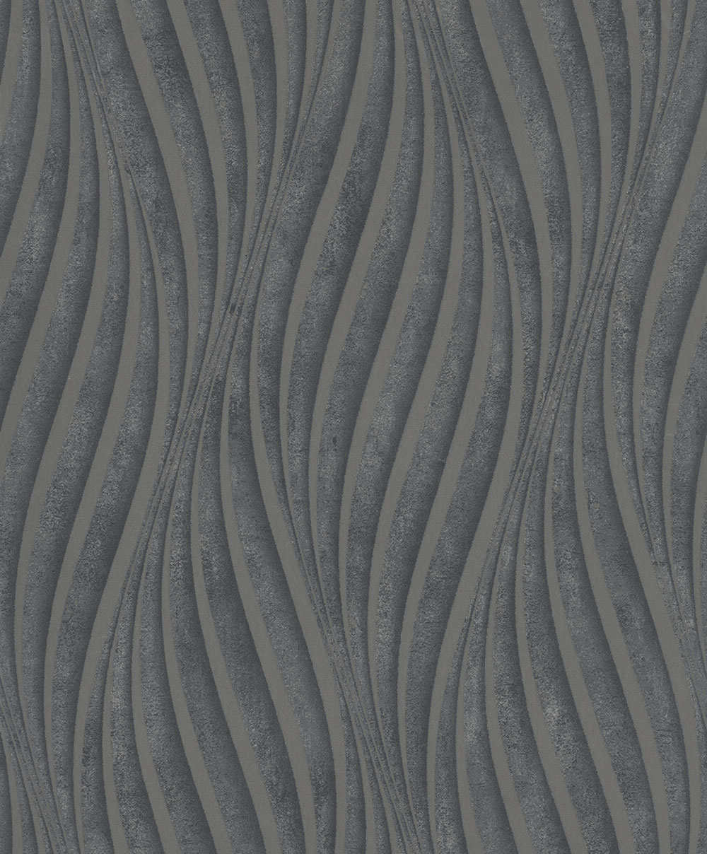 Vliesová tapeta na zeď, černo-stříbrná, vlnky 34264, City Glow, Marburg