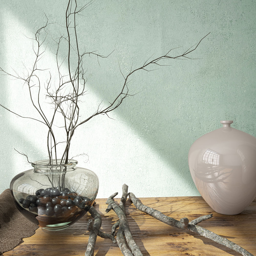 Vliesová tapeta na zeď, šedo-zelená, štuková omítka, 34266, City Glow, Marburg