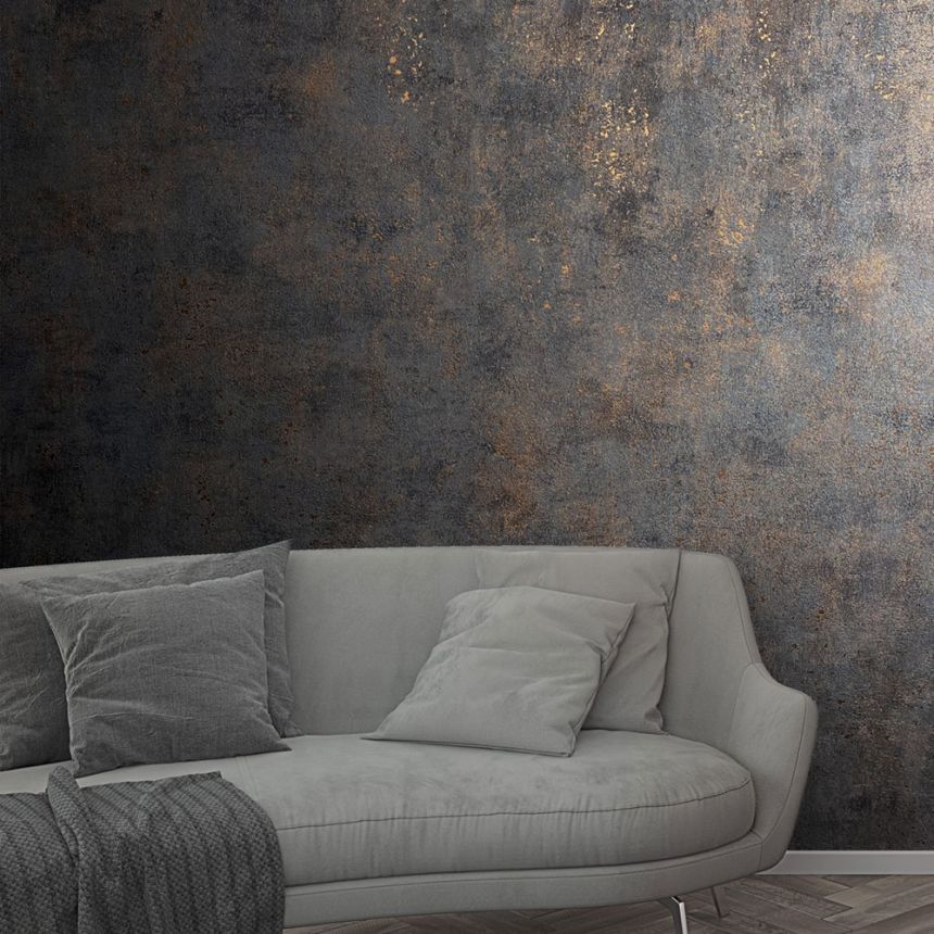 Vliesová tapeta na zeď, černo-hnědá, štuková omítka, 34270, City Glow, Marburg