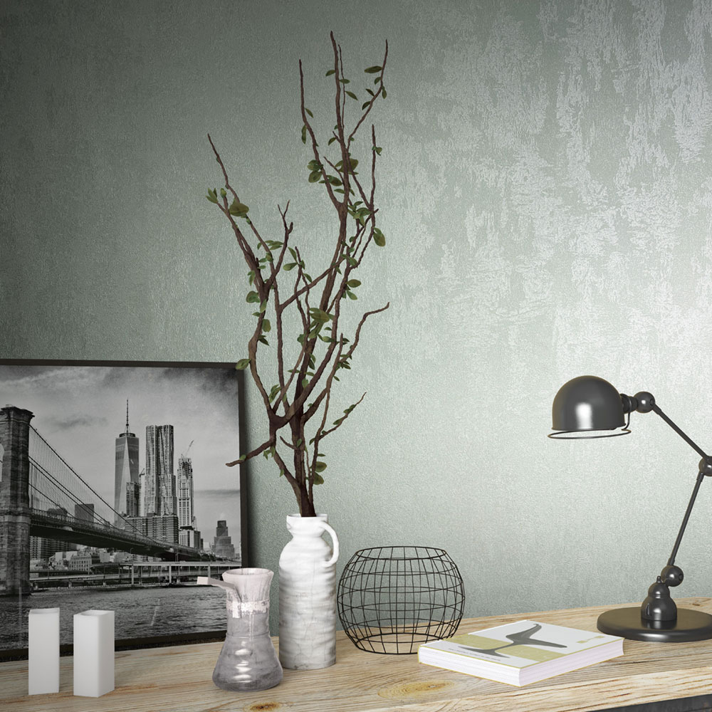 Vliesová tapeta na zeď, tyrkysová, štuková omítka, 34273, City Glow, City Romance, Marburg