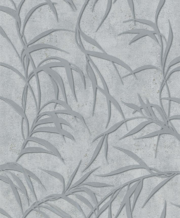Vliesová tapeta na zeď, šedo-stříbrná, listy, 34287, City Glow, Marburg