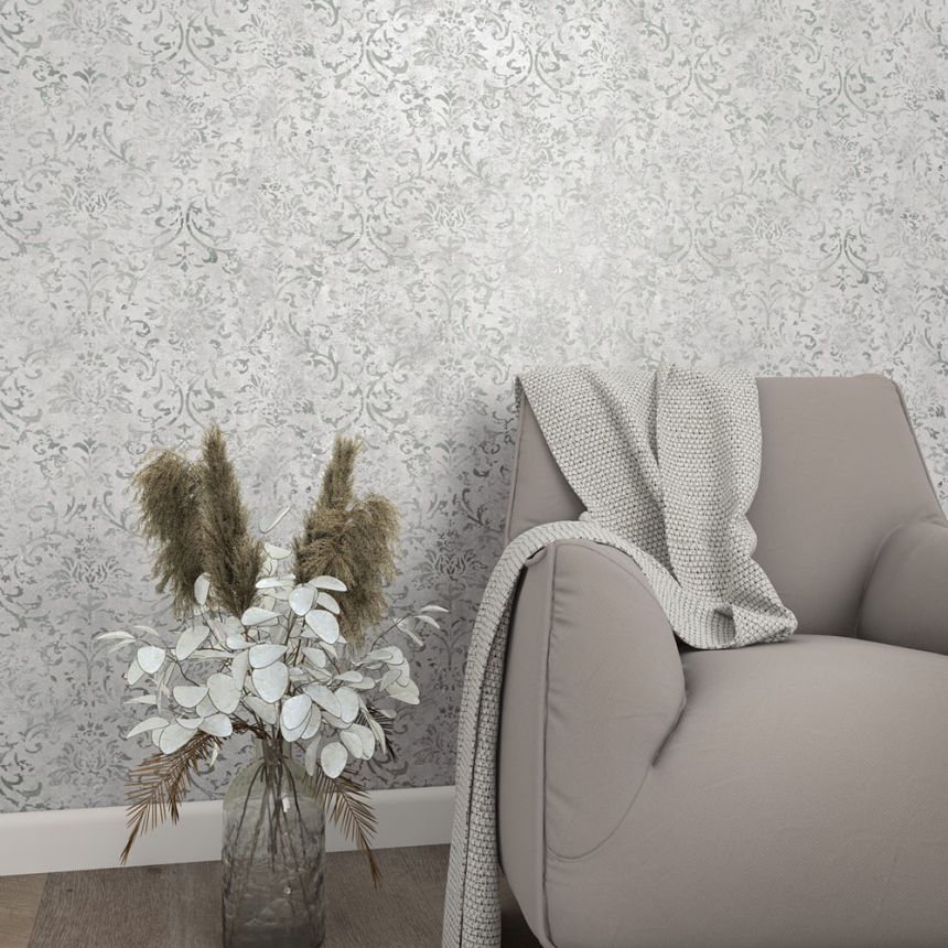 Vliesová tapeta na zeď, šedá, zámecký vintage vzor, 34292, City Glow, Marburg