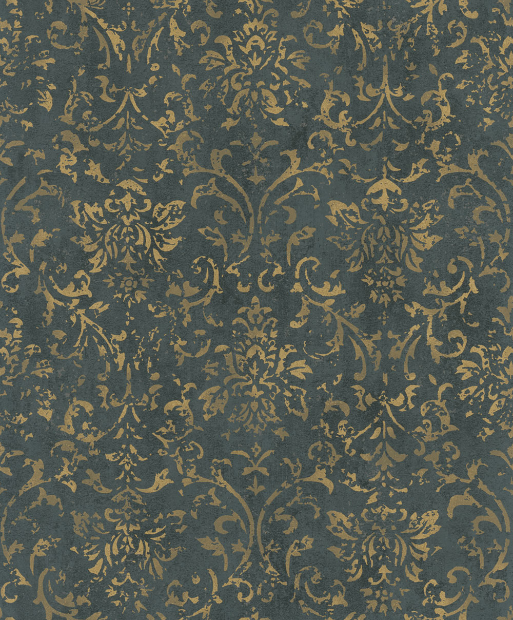 Vliesová tapeta na zeď, černo-zlatá, zámecký vintage vzor, 34297, City Glow, Marburg