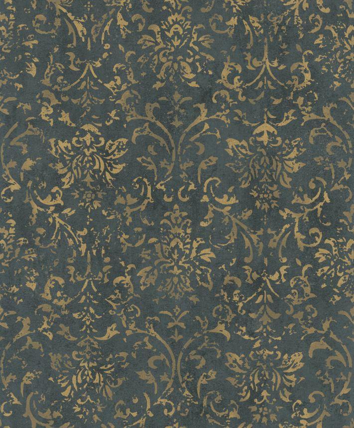 Vliesová tapeta na zeď, černo-zlatá, zámecký vintage vzor, 34297, City Glow, Marburg