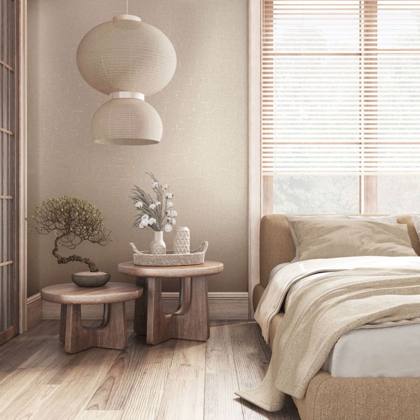 Vliesová tapeta na zeď, krémová, látková textura, 35114, City Romance, Marburg