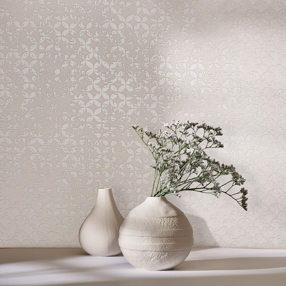 Vliesová tapeta na zeď, béžová, geometrický vintage vzor, 35122, City Romance, Marburg