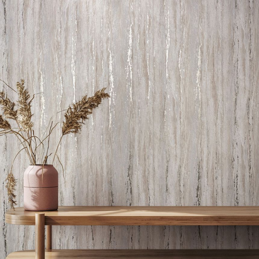 Vliesová tapeta na zeď, šedo-béžová, štuková omítka, 35157, City Romance, Marburg