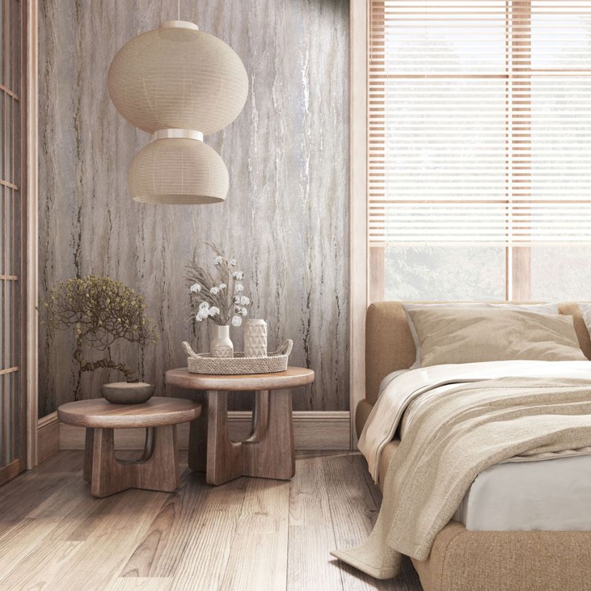 Vliesová tapeta na zeď, šedo-béžová, štuková omítka, 35159, City Romance, Marburg