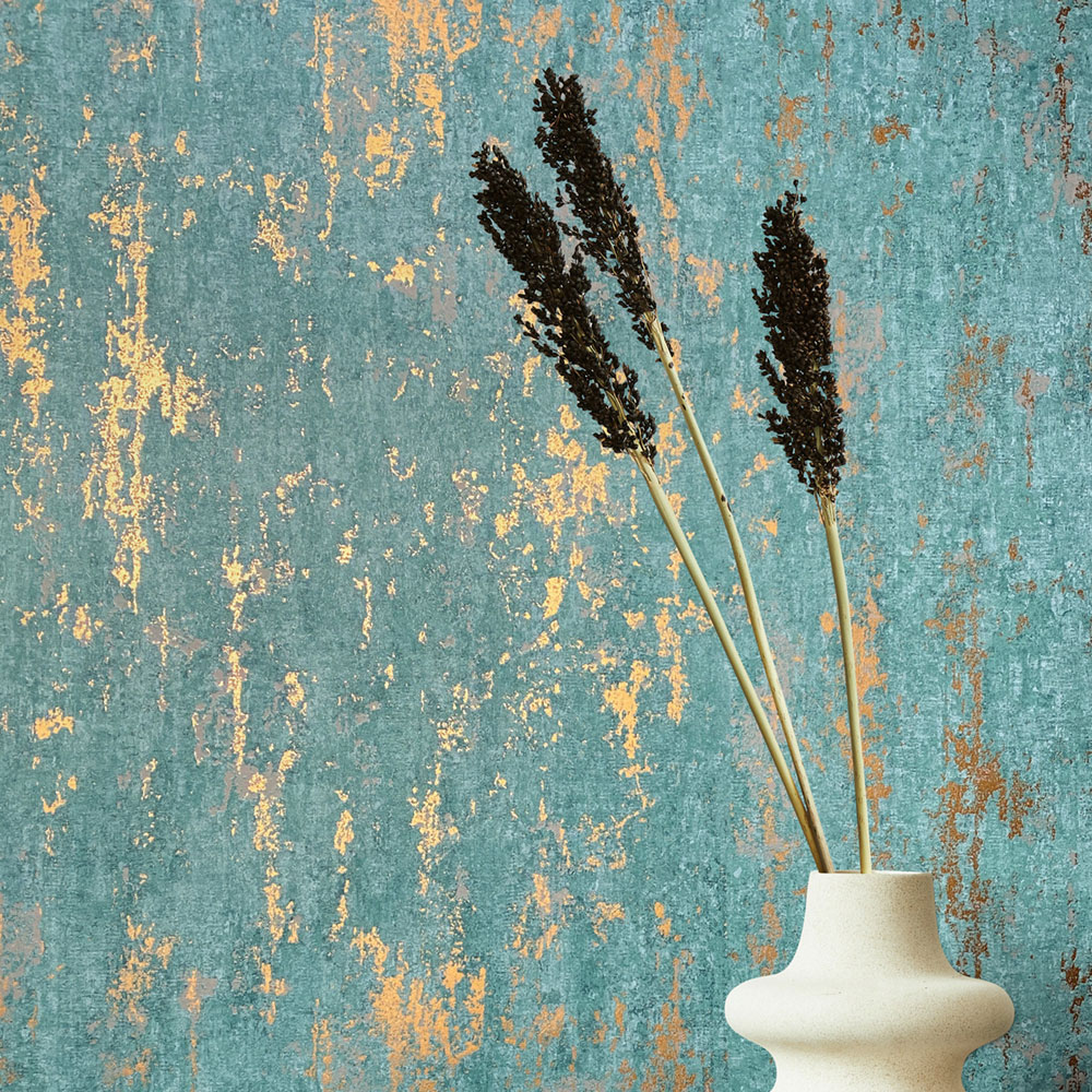 Vliesová tapeta na zeď, tyrkysová, štuková omítka, 35164, City Romance, Marburg