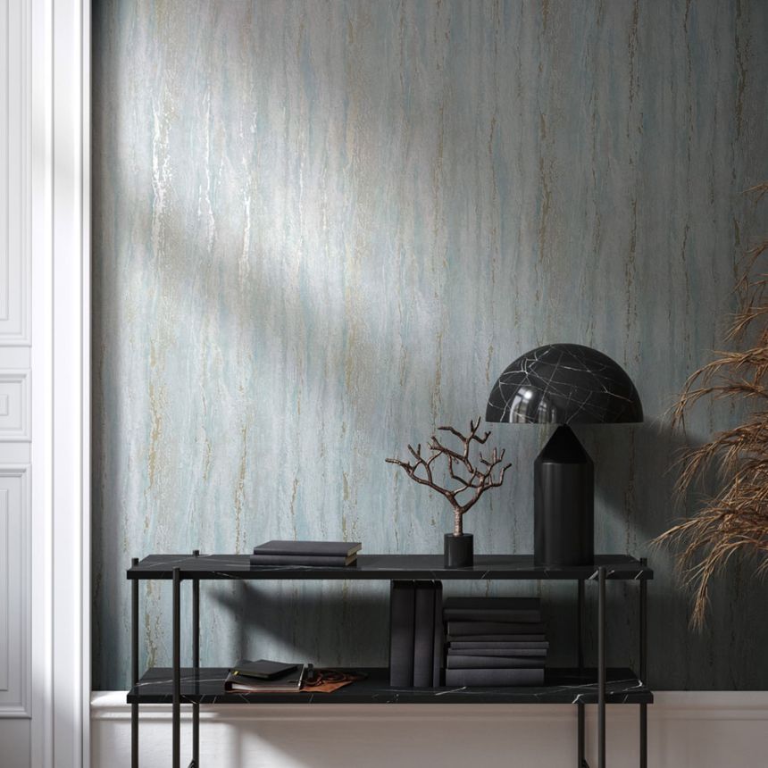 Vliesová tapeta na zeď, tyrkysová, štuková omítka, 35165, City Romance, Marburg