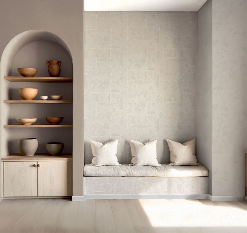 Vliesová tapeta na zeď, hnědá, štuk, 34606, Terra, Marburg