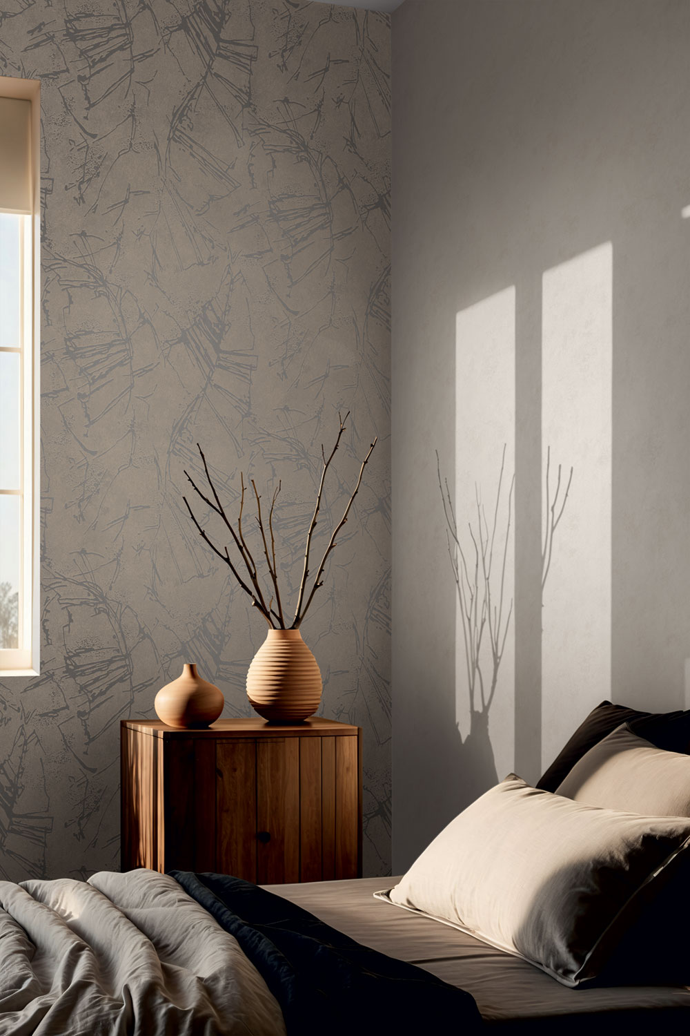 Vliesová tapeta na zeď, šedo-hnědá, grafický vzor, 34614, Terra, Marburg