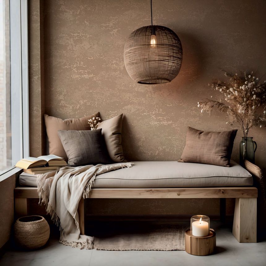 Vliesová tapeta na zeď, hnědá, beton, štuk, 34640, Terra, Marburg