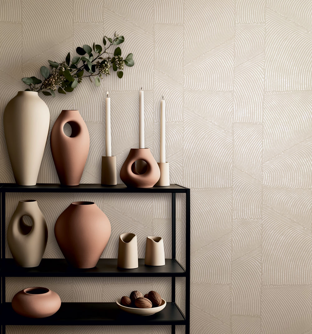 Vliesová tapeta na zeď, šedo-béžová, grafický 3D vzor, 34642, Terra, Marburg