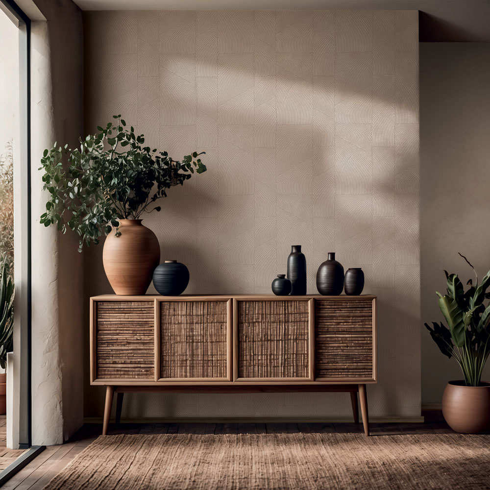 Vliesová tapeta na zeď, hnědo-béžová, grafický 3D vzor, 34643, Terra, Marburg