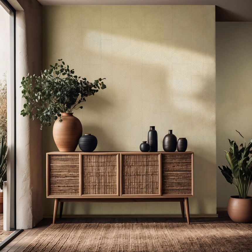 Vliesová tapeta na zeď, hnědo-béžová, grafický 3D vzor, 34644, Terra, Marburg