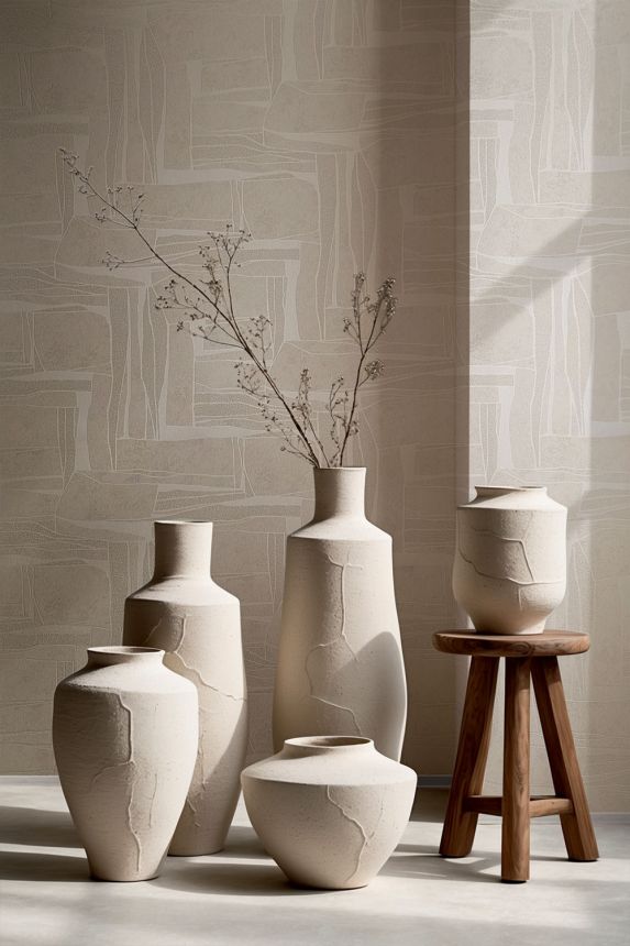 Vliesová tapeta na zeď, šedo-béžová, kámen, 34647, Terra, Marburg