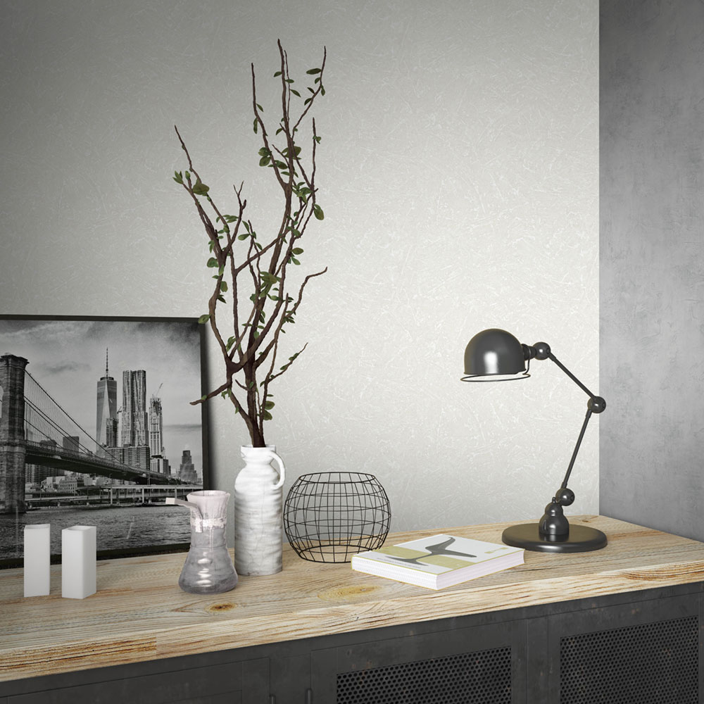 Vliesová tapeta na zeď, bílá, textura, stěrka, 34151, Loft Superior, Marburg