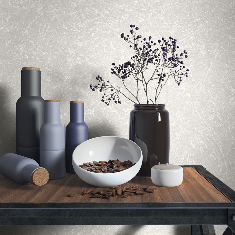 Vliesová tapeta na zeď, šedo-bílá, textura, stěrka, 34152, Loft Superior, Marburg