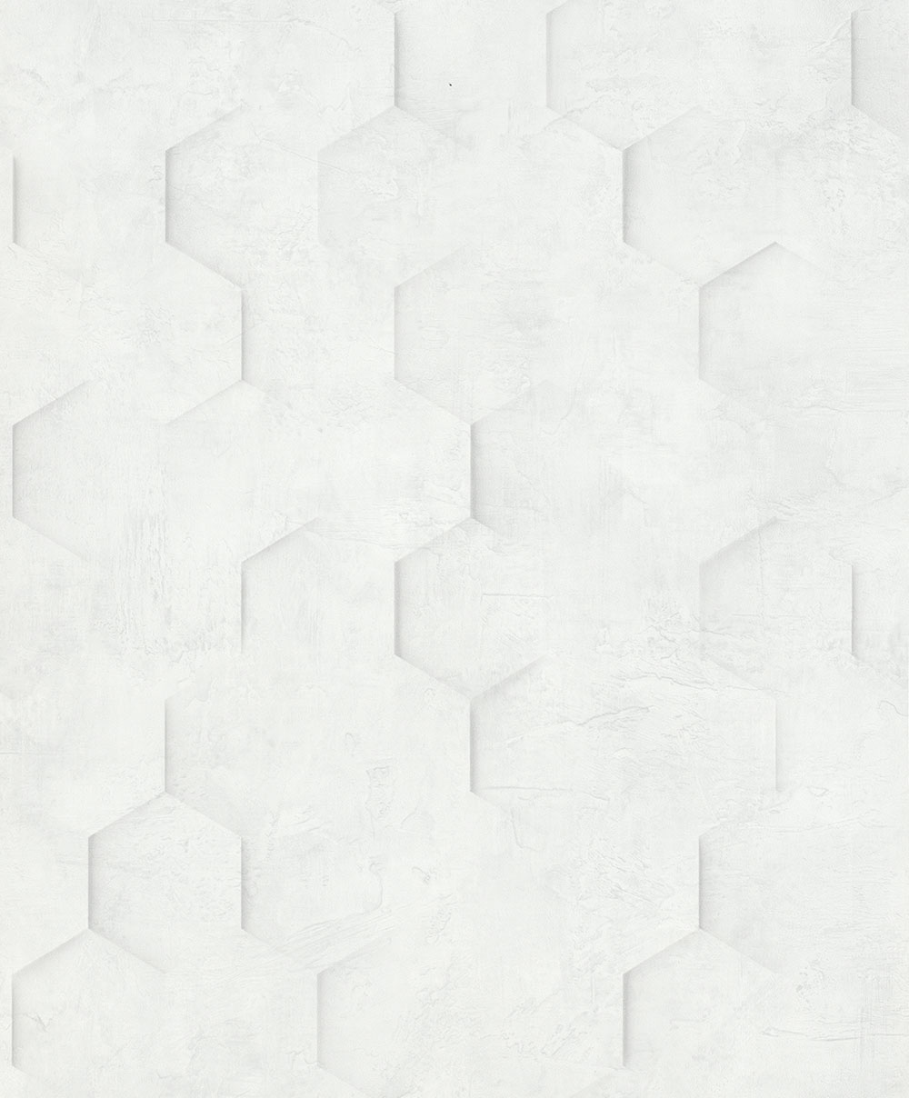 Geometrická vliesová tapeta na zeď, bílo-šedá, hexagony, 34157, Loft Superior, Marburg