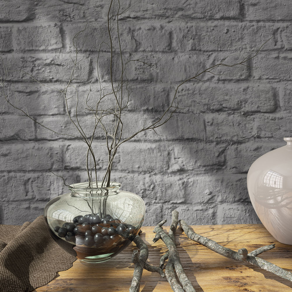 Vliesová tapeta na zeď, šedo-hnědá, cihly, cihlová zeď, 34168, Loft Superior, Marburg