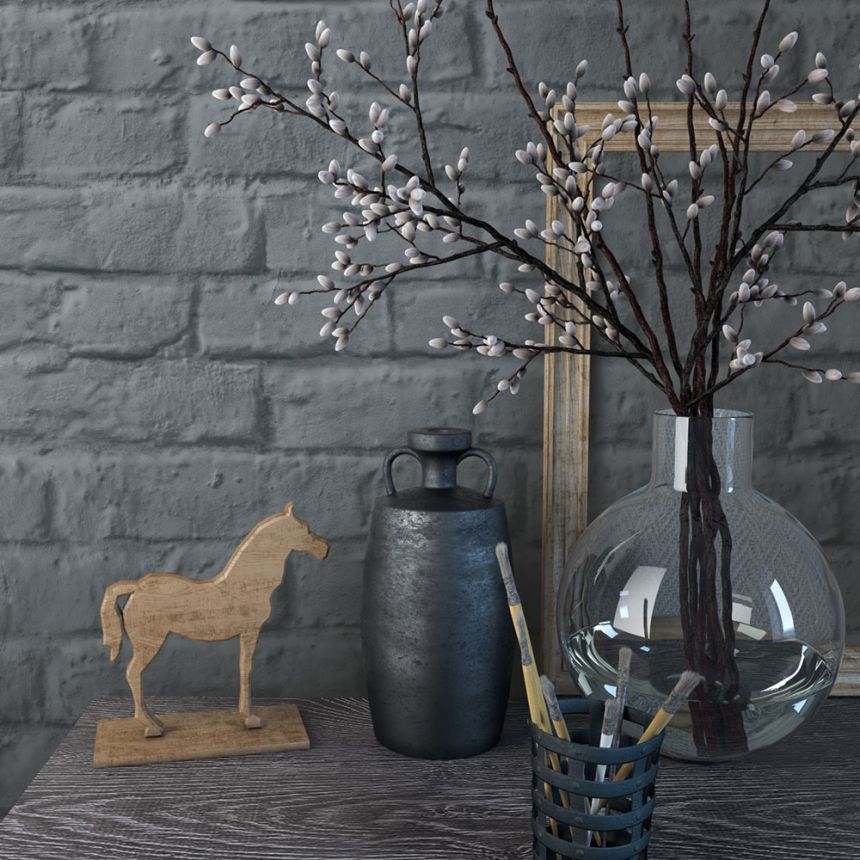 Vliesová tapeta na zeď, šedo-černá, cihly, cihlová zeď, 34170, Loft Superior, Marburg