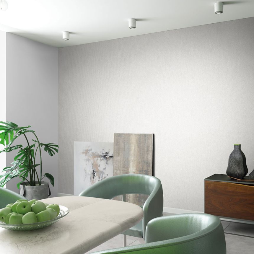 Vliesová tapeta na zeď, bílo-šedá, látková textura, 34172, Kumano, Loft Superior, Marburg