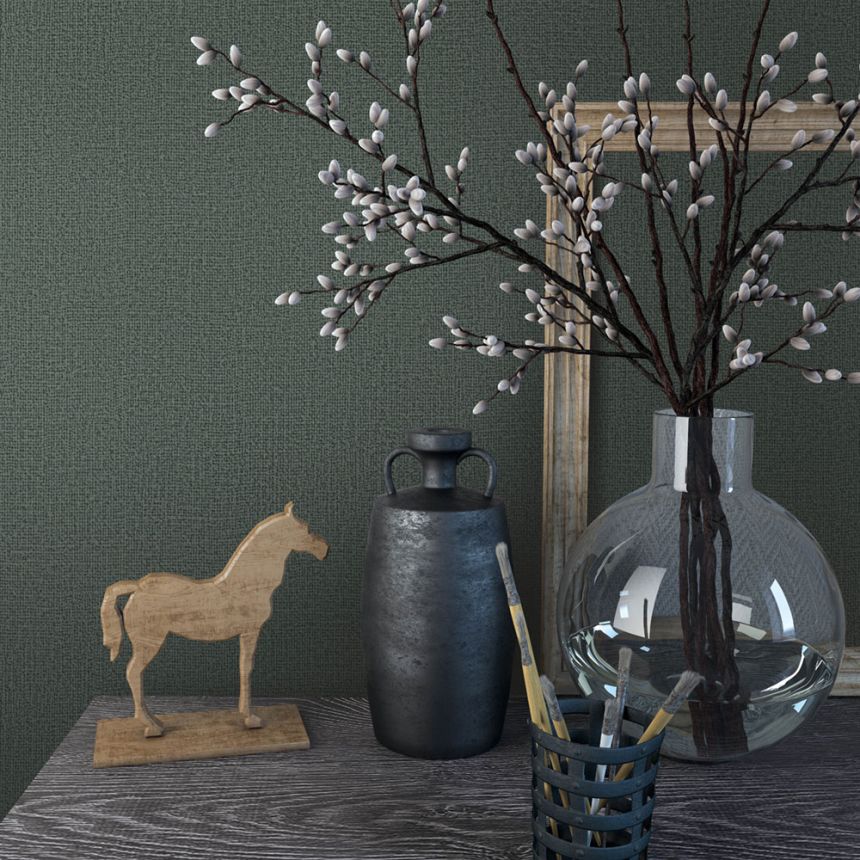 Vliesová tapeta na zeď, šedo-zelená, látková textura, 34180, Loft Superior, Marburg