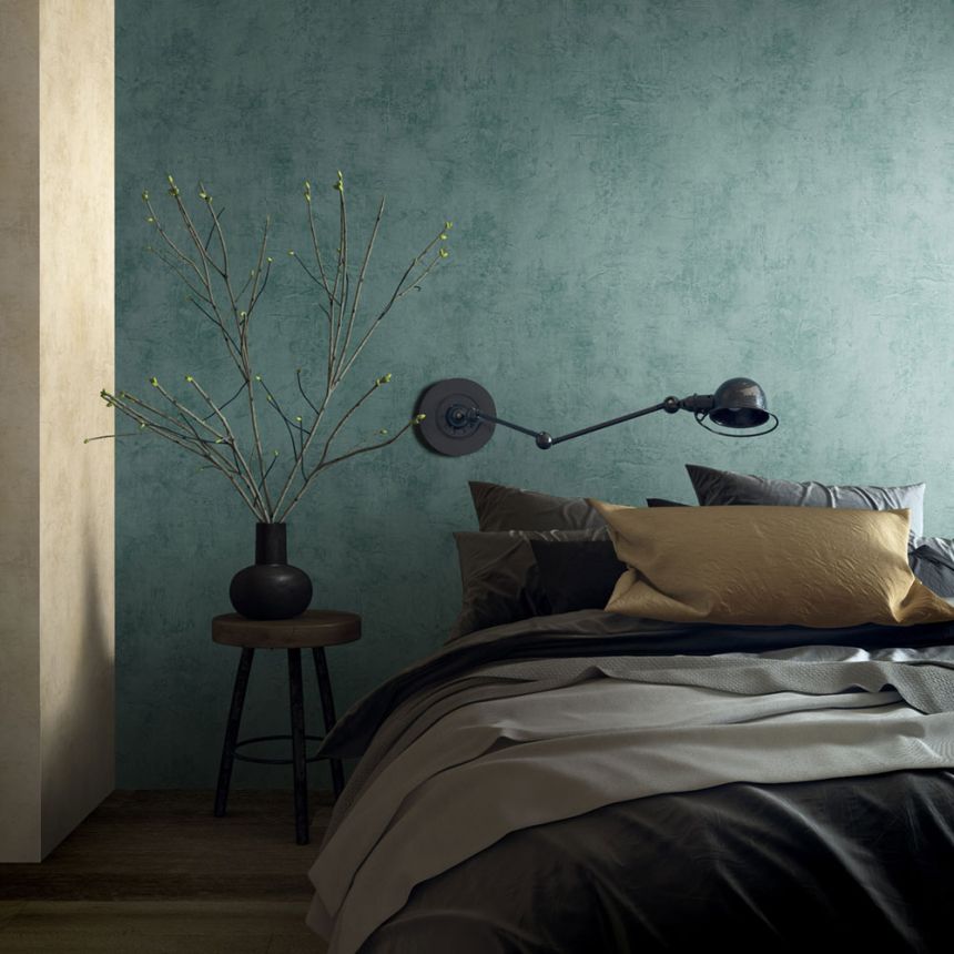 Vliesová tapeta na zeď, zeleno-modrá, stěrka, 34189, Loft Superior, Marburg